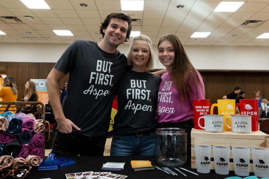 The Aspen apartment booth at the Residency Fair on Tuesday in the Sun Room of the Memorial Union. 