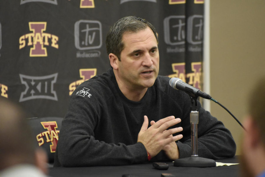 Head+coach+Steve+Prohm+speaks+at+mens+basketball+media+day+Wednesday.%C2%A0