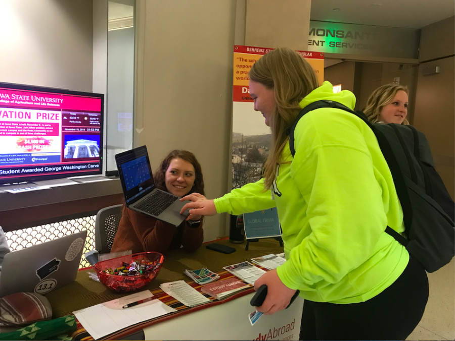 Freshman Sierra Long participates in Global Trivia on Tuesday in Curtiss Hall. Long hopes to travel to China on a study abroad trip, which is a new program offered by the College of Agriculture and Life Sciences.