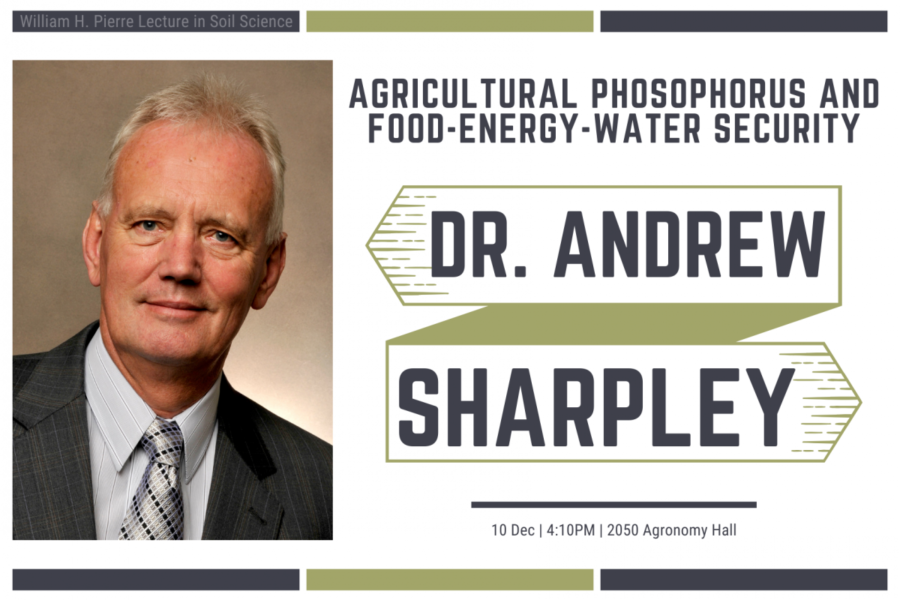 Andrew Sharpley is a distinguished professor of soils and water quality at the University of Arkansas. On Tuesday, he presented a lecture on soil-plant-water systems.