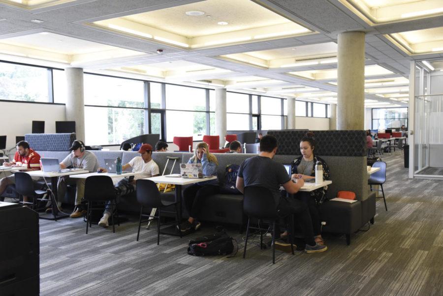 Students studying at Parks Library.