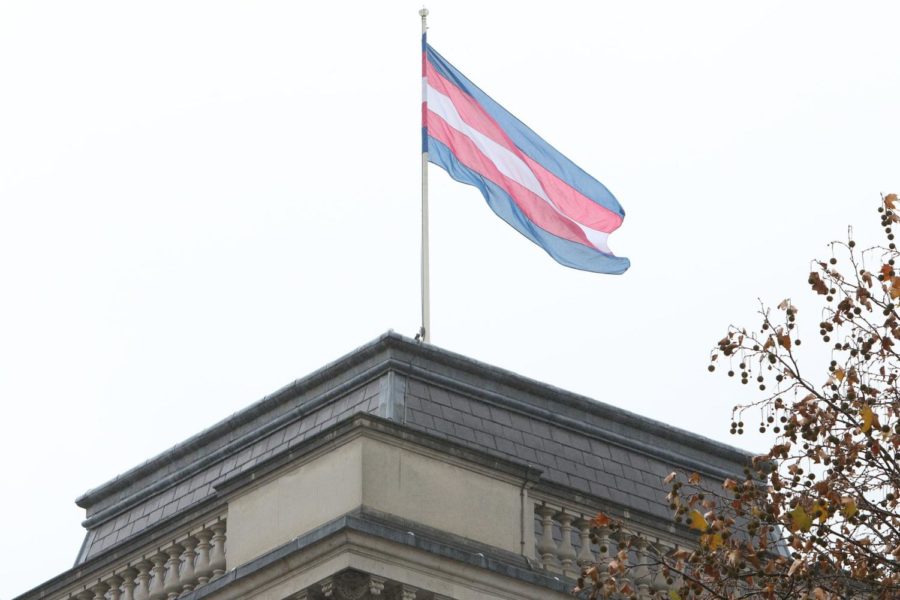 The+Transgender+Pride+Flag+flies+on+the+Foreign+Office+building+in+London+on+Transgender+Day+of+Remembrance+on+Nov.+20%2C+2018.