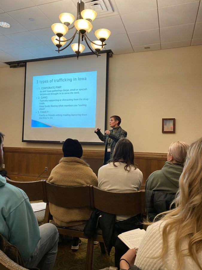 Statewide coordinator, Ruth Buckles of Teens Against Human Trafficking for Youth and Shelter Services leads Thursdays Human Trafficking Information Session.