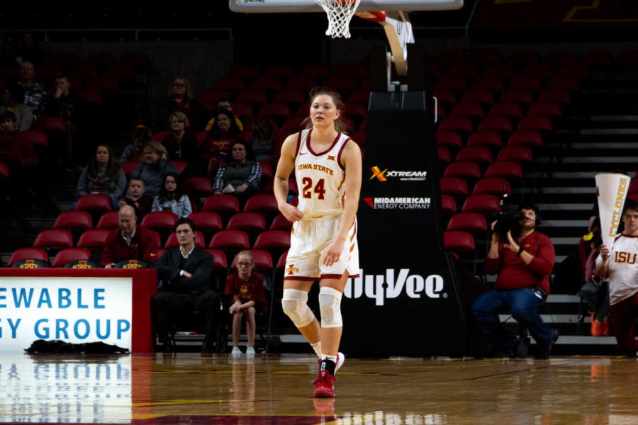Ashley Jones waits for the Southern offense at the Iowa State vs Southern womens basketball game on Nov. 7.