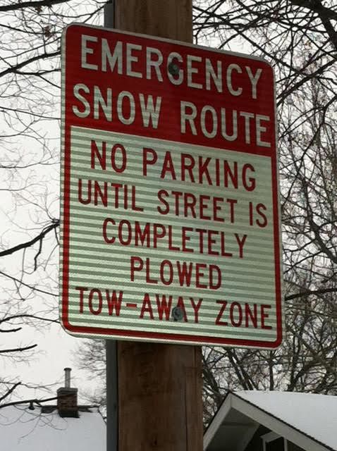 Vehicles must be moved to off-street parking due a snow ordinance going into effect 10 p.m. Friday. Snow routes are marked by red and white signs, according to a press release, and cars should be moved to either off-street parking. 