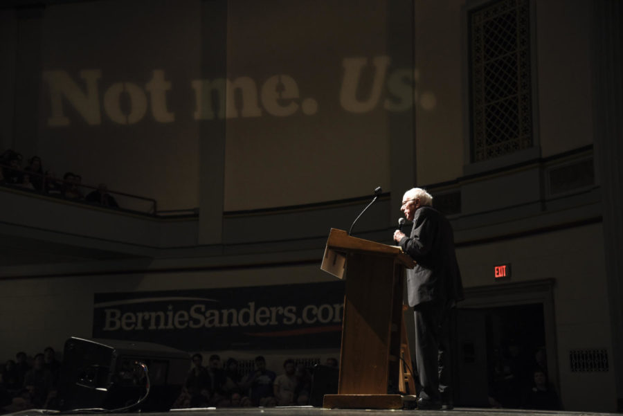 Senator Bernie Sanders spoke about student loan debt, climate, womens issues and more at his rally on Jan. 25 at the Ames City Auditorium.