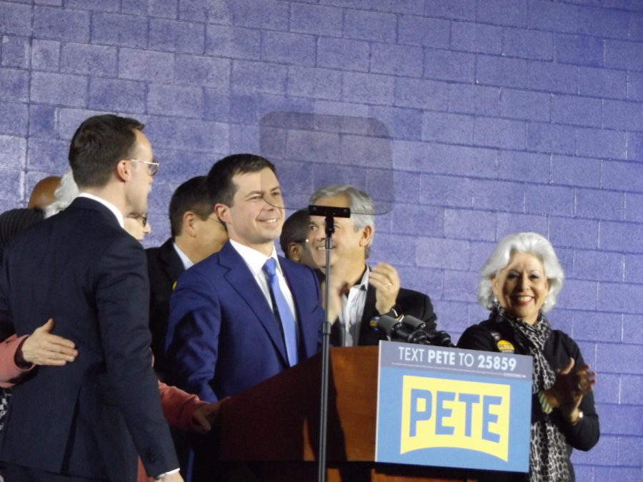 Former Mayor Pete Buttigieg speaks to supporters after the Iowa caucuses on Feb. 3 in Des Moines.