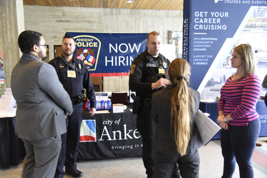 The+People+to+People+Career+Fair+took+place+Feb.+12.+Students+attended+and+spoke+to+different+employers+in+search+for+full-+and+part-time+positions.