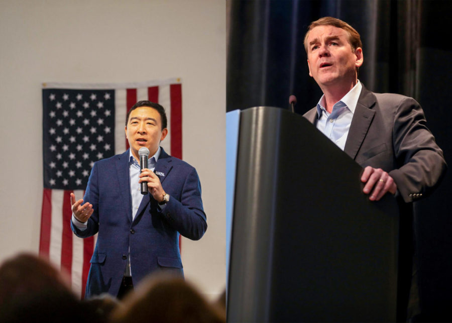 Andrew Yang and Michael Bennet announced the suspension of their presidential campaigns following the 2020 New Hampshire Democratic primary.