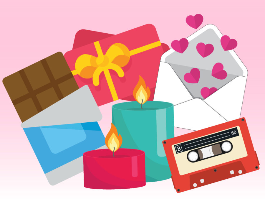 Many options for gender-neutral Valentines Day gifts include candles, candy and letters.
