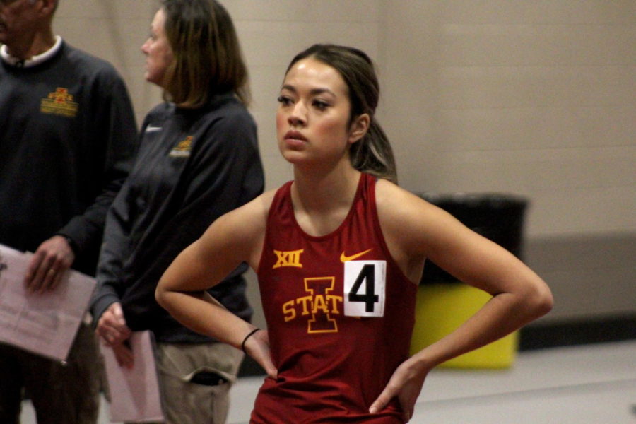 Then-sophomore+Katarina+Vlahovic+waits+before+the+60-meter+hurdle+event+Jan.+25%2C+2020%2C%C2%A0at+the+Cyclone+Open.