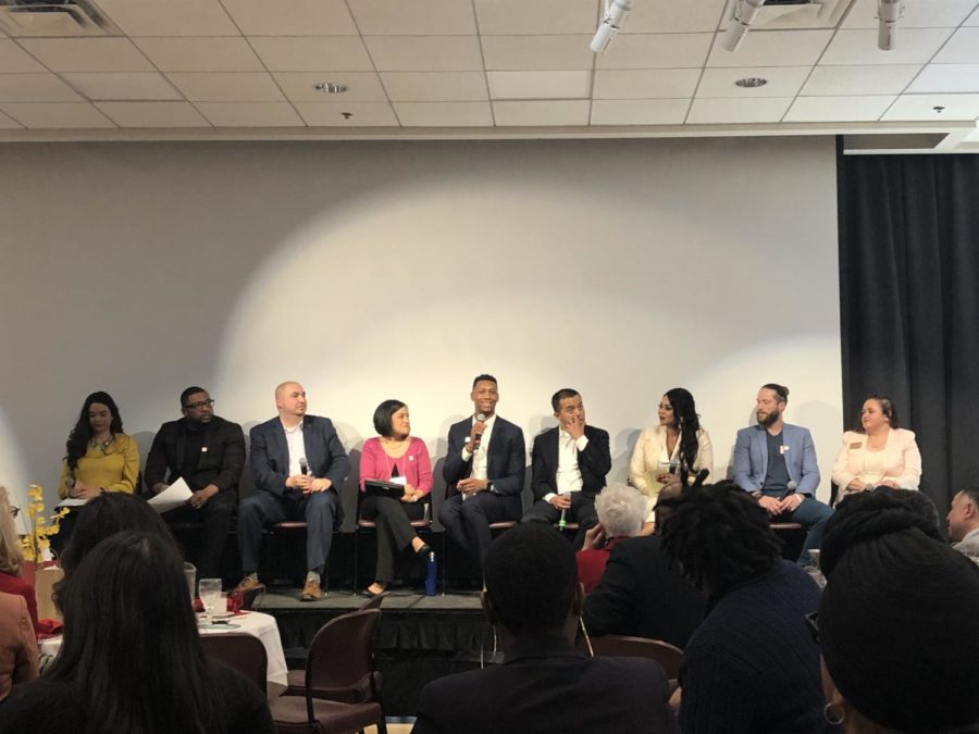 A+panel+of+NCORE-ISCORE+student+scholar+alumni+reflected+on+their+Iowa+State+experience+and+during+the+lunch+keynote+at+the+Iowa+State+Conference+on+Race+and+Ethnicity+in+2020.+