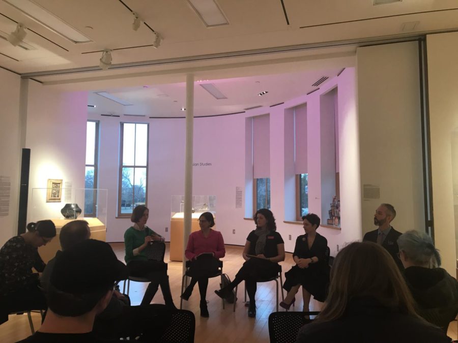 In the Christian Petersen Art Museum in Morrill Hall, there was a “Roundtable Discussion: Creating Global Understanding” in which five contributors to an art exhibition discussed their experiences in the collaboration and creation of the exhibit.