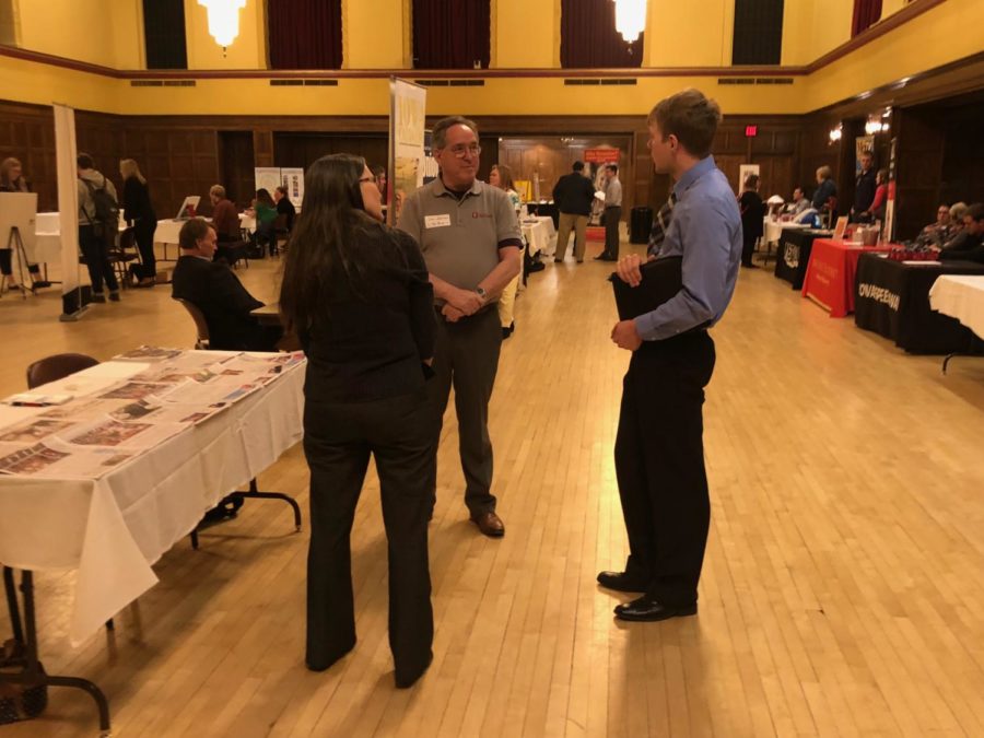 Iowa State Greenlee students talked with representatives from various organizations about the details of job and internship opportunities they offer.