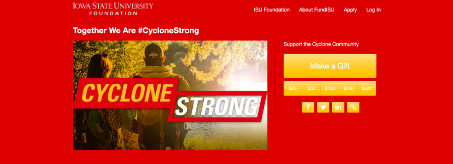 The+ISU+Foundation+setup+the+Cyclone+Strong+Fund+as+a+way+for+students+in+need+to+receive+aid.