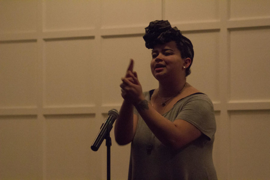 Student Poets Inciting Truth (SPIT) held their first annual poetry slam April 15, 2017, in the Cardinal Room of the Memorial Union. 