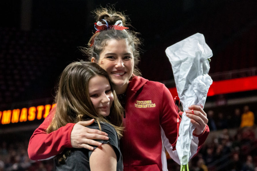 Iowa State gymnastics competed against the University of Iowa for the Iowa Corn Cy-Hawk Series on March 6. Iowa State is now 8-7 overall after the loss.