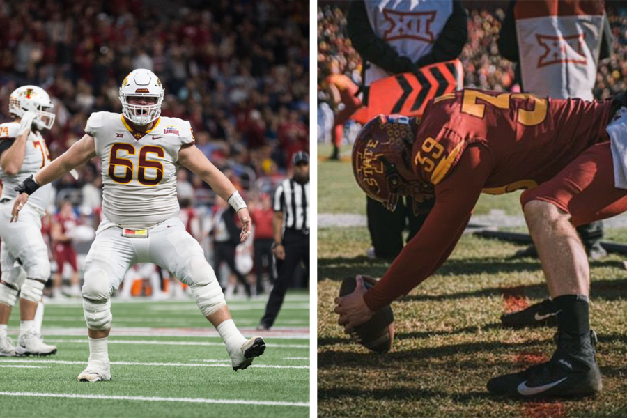 Josh Knipfel (left) and Steve Wirtel (right) were two of the five former Cyclones picked up as undrafted free agents Saturday. Knipfel went to the Cincinnati Bengals, and Wirtel went to the Detroit Lions.