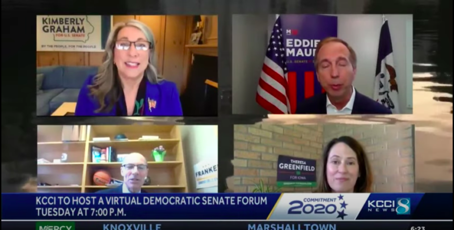 KCCI will host a virtual forum with the Democratic candidates for the U.S. Senate at 7 p.m. Tuesday. 