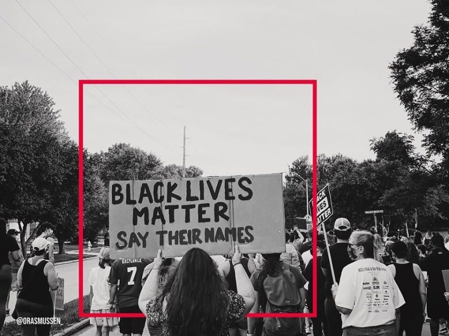 A Black Lives Matter protest and march in West Des Moines, Iowa, following the killing of George Floyd by former Minneapolis police officer Derek Chauvin.