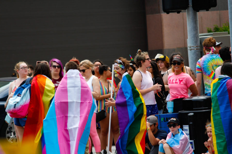 Attendees at the Des Moines Pride Parade wear flags and face paint to show their support for the LGBTQIA+ community on June 9, 2019. The parade started at the Iowa Capitol Building and traveled down Grand Avenue in the East Village. 