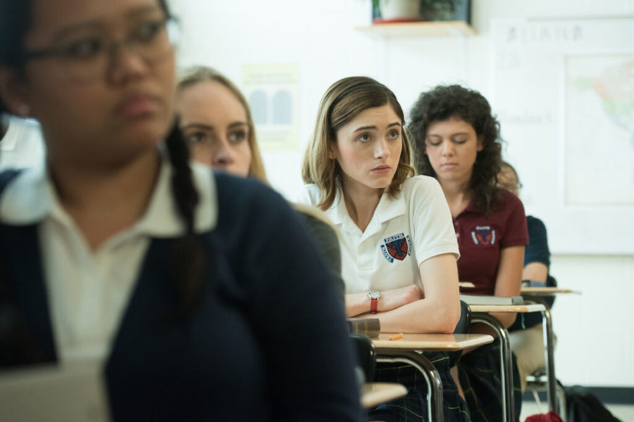 YES, GOD, YES stars Natalia Dyer (Stranger Things) as Alice, a 16-year-old high school student who discovers her sexuality while on a religious retreat.
