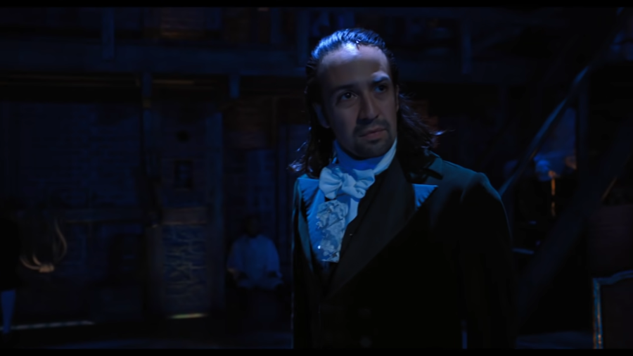Lin-Manuel Miranda in the lead role of smash-hit Broadway musical Hamilton, now streaming on Disney+.