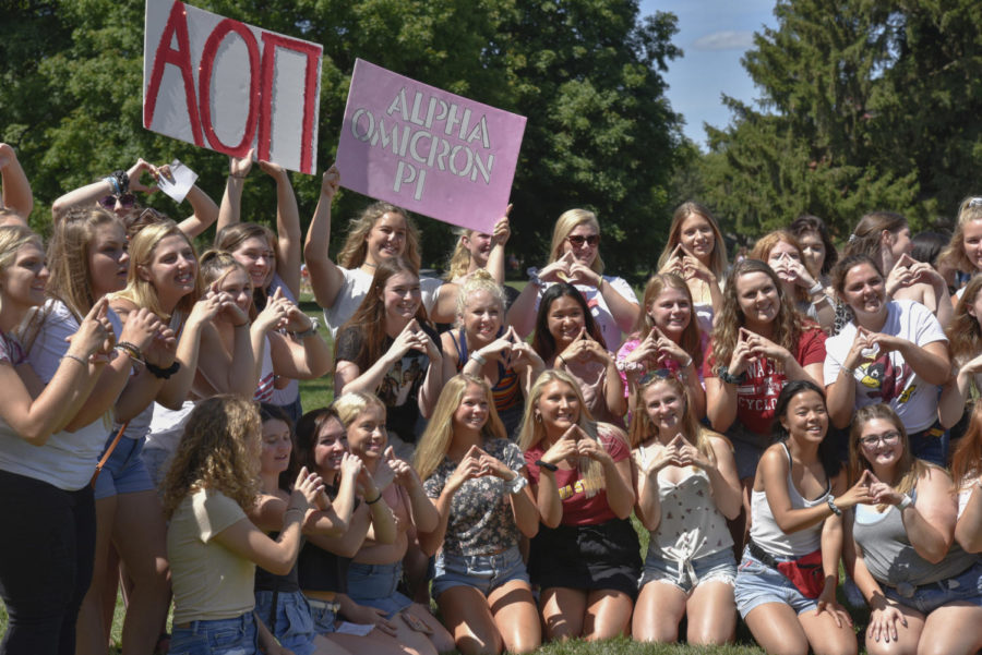 New sorority members officially join their chapters Aug. 22 during Bid Day held on Central Campus.