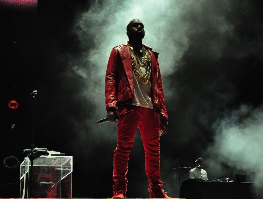 Kanye West performing at Lollapalooza Chile in 2011.