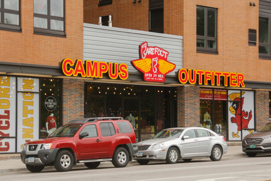 Barefoot Campus Outfitter, located on Lincoln Way, sells Cyclone game day apparel and spirit wear. 
