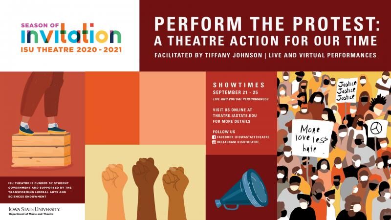 Perform the Protest: A Theatre Action for our Time will perform at outdoor performances Wednesday through Saturday. 
