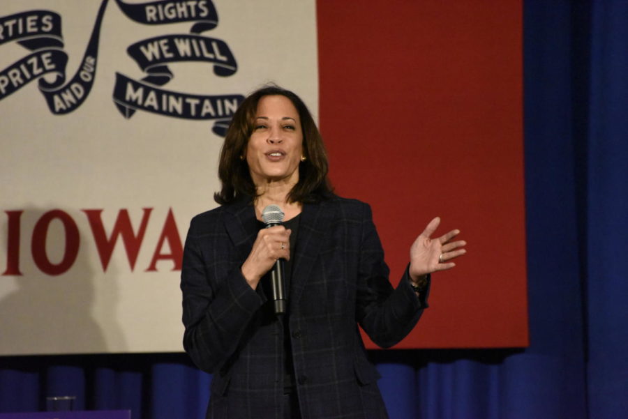 Kamala Harris speaks at a town hall Oct. 6, 2019, at Iowa State.