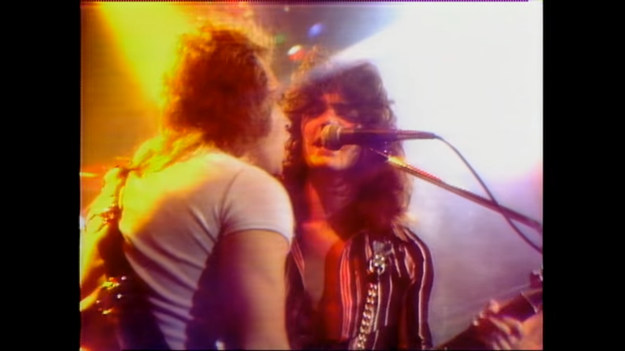 Eddie Van Halen (right) as he appeared in the 1978 music video for You Really Got Me.