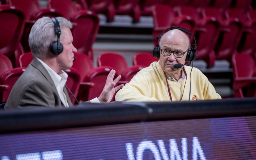 Richard Fellingham (right) died at the age of 75 on Nov 4. Fellingham was the Iowa State womens basketball play by play radio announcer for 30 years before he retired in 2018.
