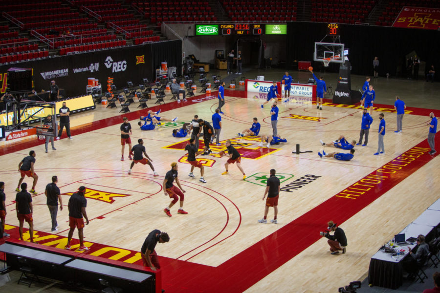 Pre-game at Hilton Coliseum between Iowa State and South Dakota State on Dec 2. 