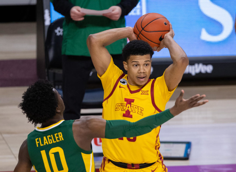 Rasir Bolton looks for a pass to a teammate against Baylor on Jan. 2 at Hilton Coliseum.