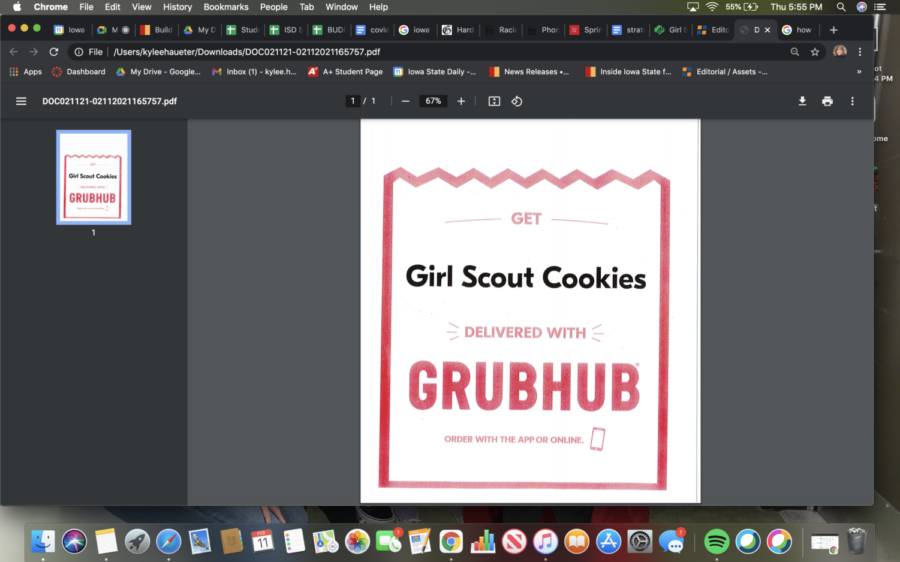 Girl Scouts are partnering with Grubhub to offer cookie delivery to promote COVID-19 safety. 