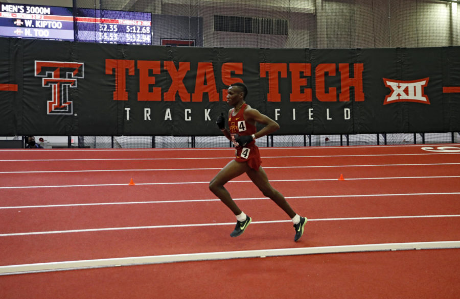Iowa+States+Wesley+Kiptoo+competes+in+the+3%2C000-meter+run+during+the+2021+Big+12+Indoor+Track+and+Field+Championship+on+Feb.+27+in+Lubbock%2C+Texas.