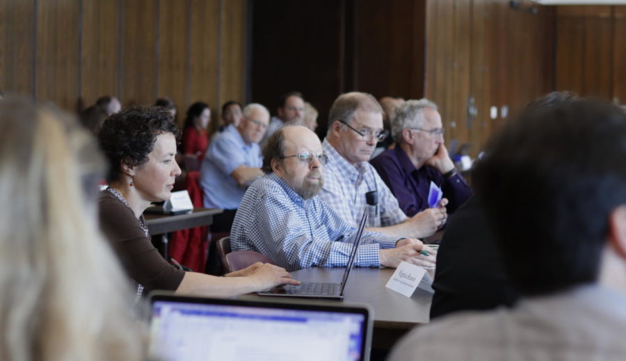 Iowa States Faculty Senate hosted a meeting April 23, 2019, in the Sun Room of the Memorial Union. Senate members discussed a Workday update, annual promotions and tenure reports.