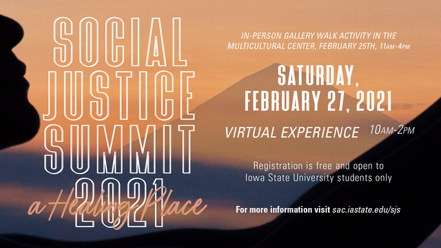 The annual social justice summit will take place Feb. 27 from 10 a.m. to 2 p.m.