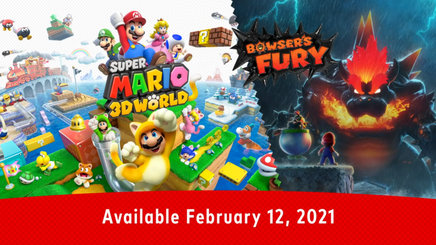 The title screen for Super Mario 3D World + Bowsers Fury.