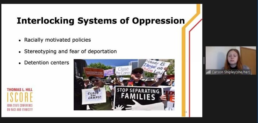 The systems of oppression in regards to immigration were presented during an ISCORE breakout session.