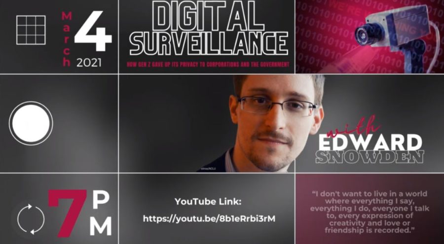 Edward Snowden presented on digital surveillance in relation to Gen Z to Iowa State students Thursday.