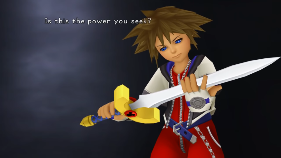 Sora as he appears in the first Kingdom Hearts game.