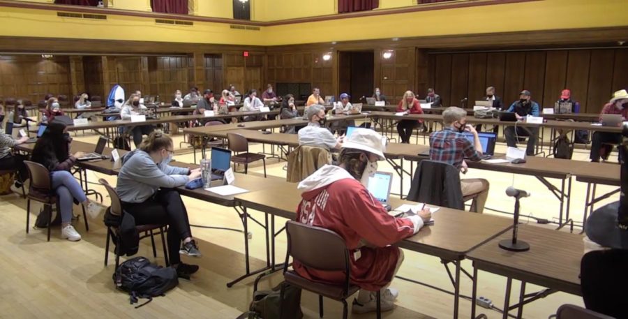 Iowa State Student Government conducting business while remaining socially distanced Oct. 28.