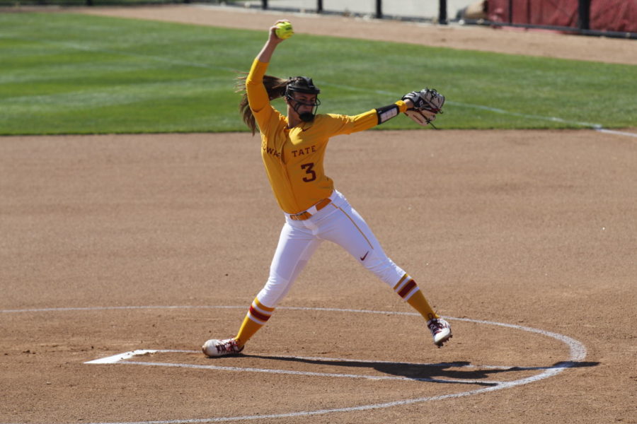 Starting pitcher Janessa Jasso takes the mound in the third game of a three-game series against Texas on April 11. 