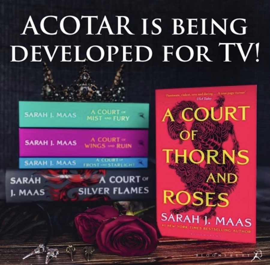 The announcement post for Maas TV show adaptation of A Court of Thorns and Roses.