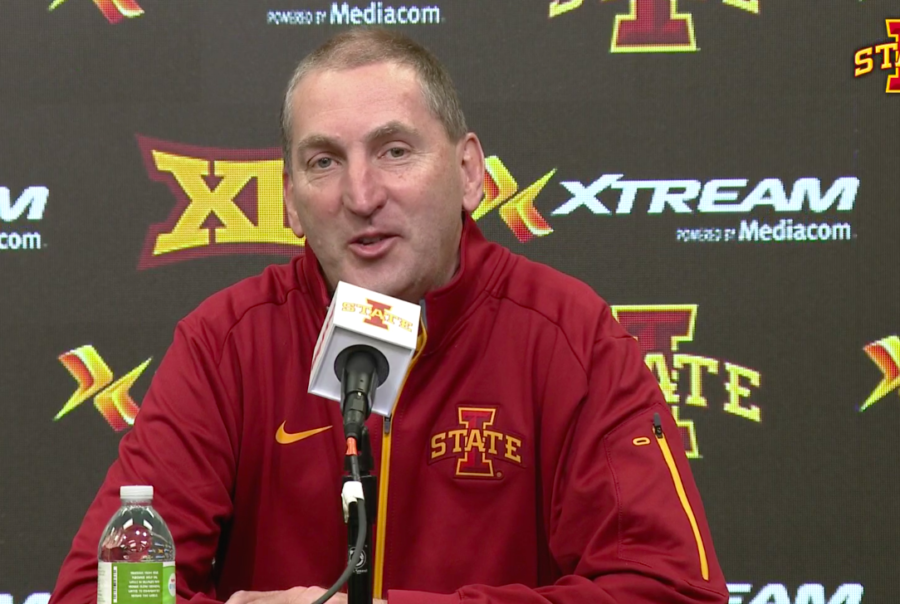 Iowa State Athletic Director Jamie Pollard speaks with the media over Zoom on March 19 to introduce T.J. Otzelberger as the 21st mens basketball coach at Iowa State. 