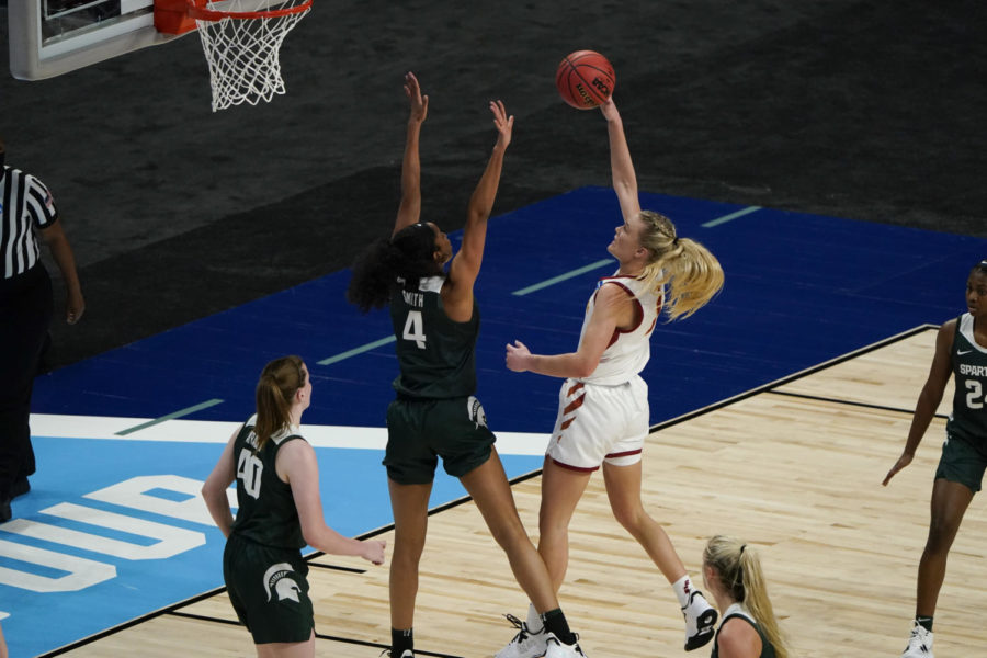 Iowa State senior Madison Wise goes up for a layup against Michigan State during the first round of the Division I Women’s Basketball Tournament on March 22.