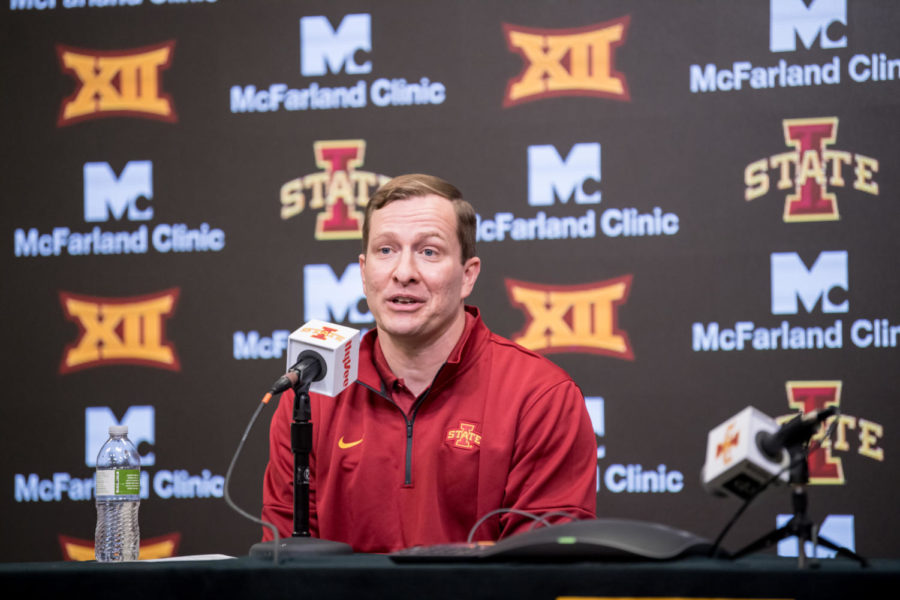 T.J. Otzelberger is introduced as the 21st Iowa State mens basketball head coach March 19. 